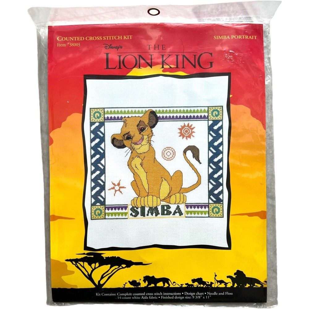Cross Stitch Lion King Disney SIMBA Portrait 38003 Sealed Kit RARE Counted